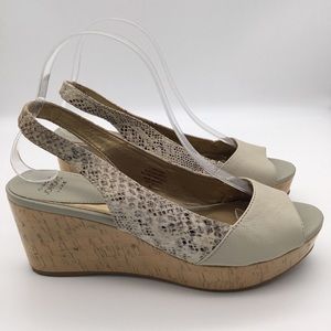Circa Joan & David Women's Wictoria Platform Sandals Off White Reptile Print
